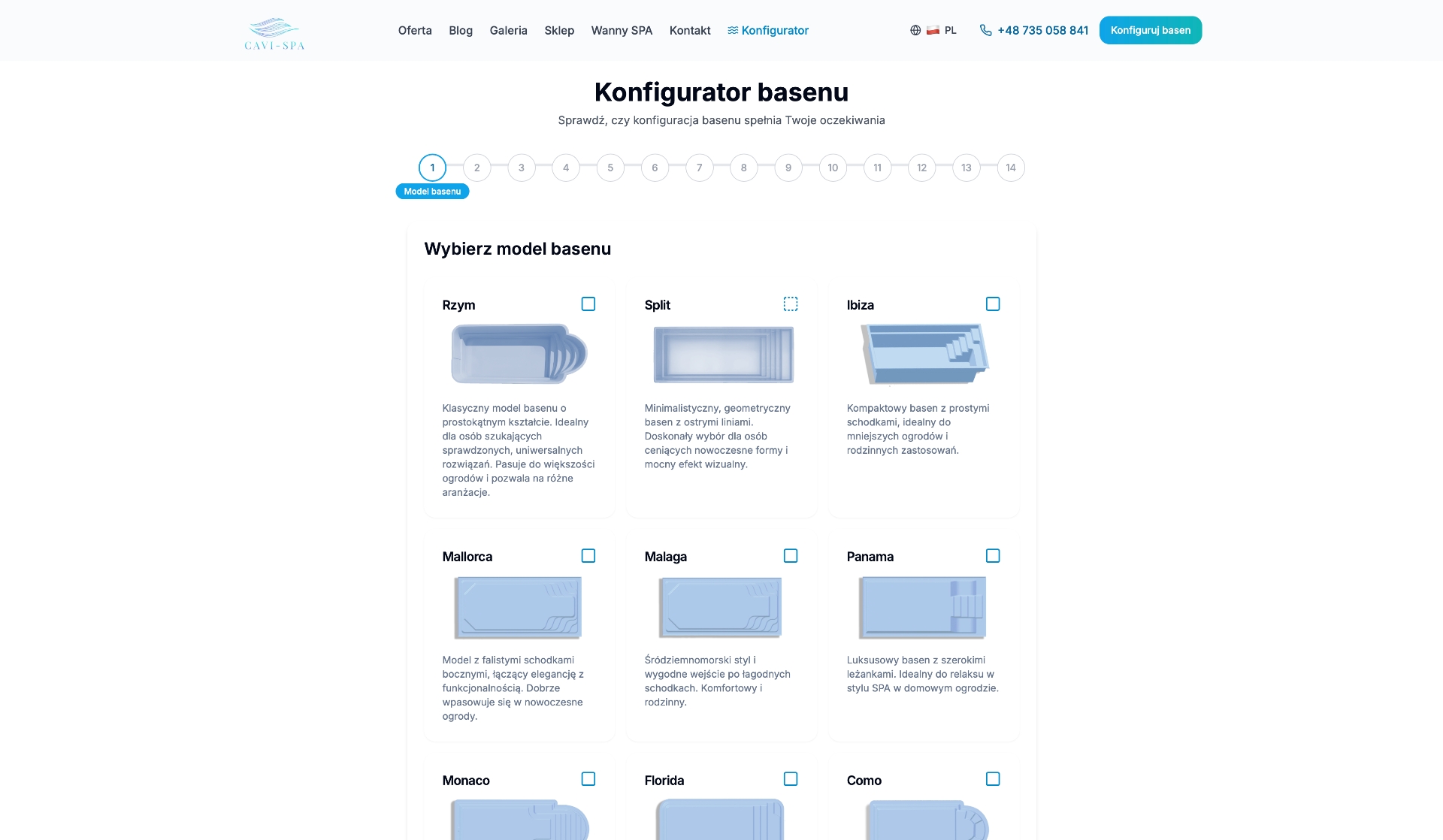 Cavi-SPA - Konfigurator Produktu 3D